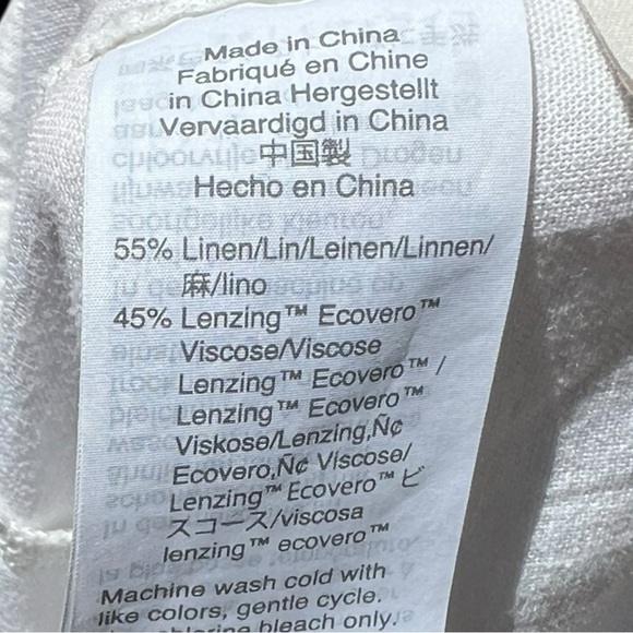 🌻Madewell White V-Neck Linen Blend Peplum Popover Top Size 10 - Picture 7 of 8